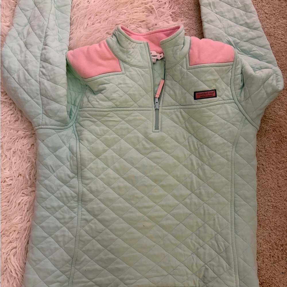 Vineyard Vines' Light Green and Pink Quilted Jacket
